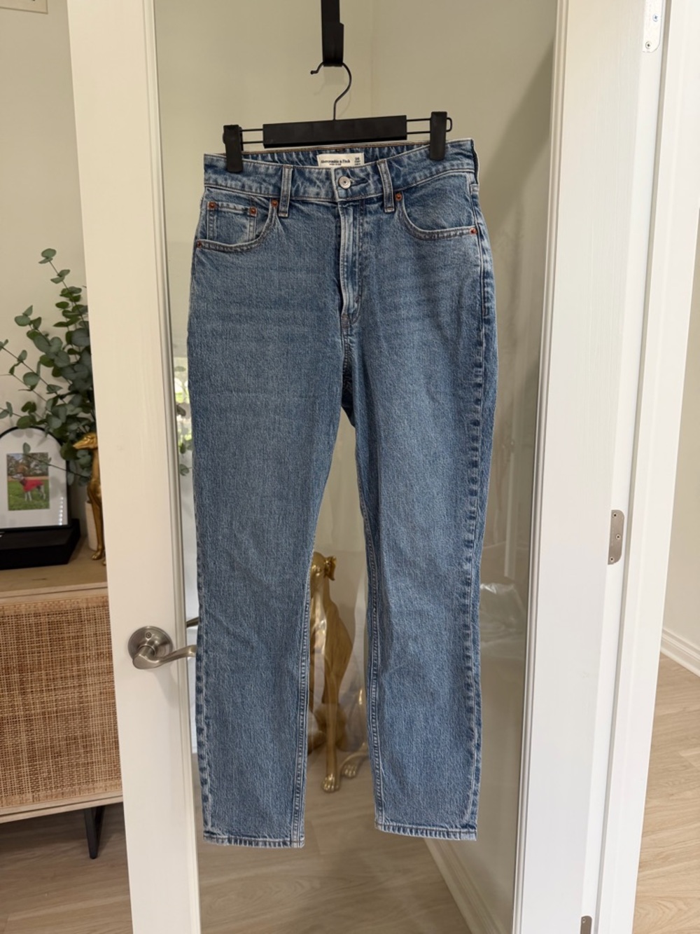 NWT Abercrombie & Fitch High-Rise Straight Leg Jeans 26 short curve love